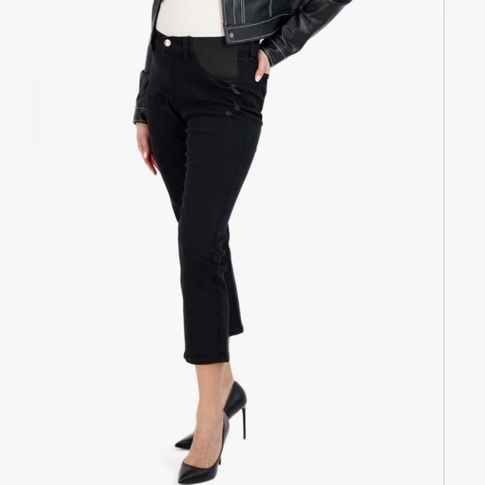 Savi Parker slim cropped maternity jeans Black M 😀